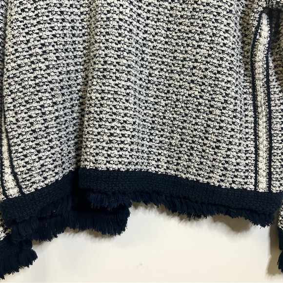 Jigsaw | Boucle Tweed Jacket | Fringe Detail | Navy | Size Small - Picture 9 of 13